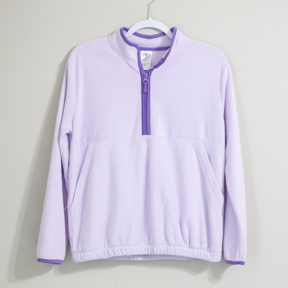 3 For$10 Athletic Works Purple Quarter Zip Fleece Pullover Girls Size XXL (18)